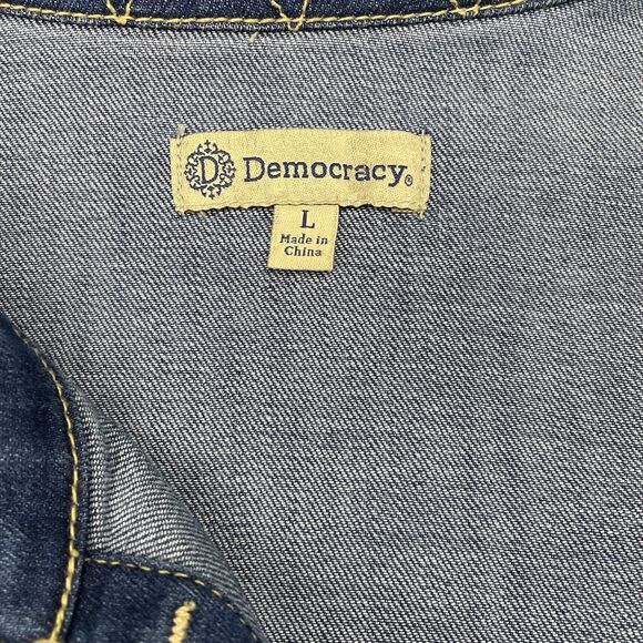 Democracy Denim Jacket Lightweight Pockets Women's Size Large - Picture 4 of 12
